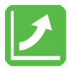 green square with upward trending arrow inside it